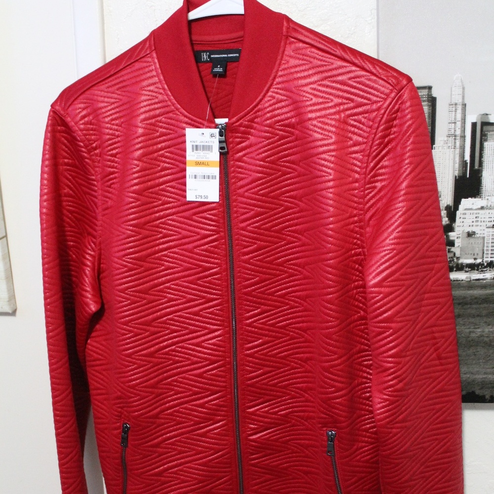 INC SLICK JACQUARD JACKET